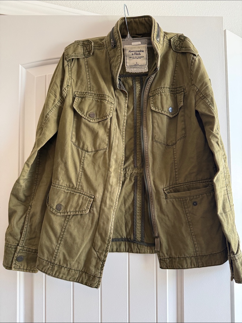 Abercrombie & Fitch Men's Olive Field Utility Jacket